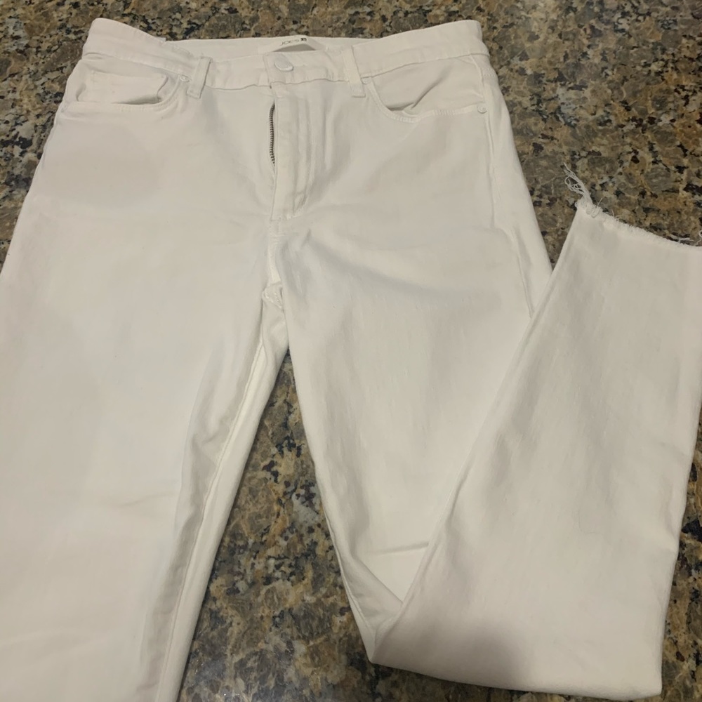 White Raw Hem Joes Jeans
